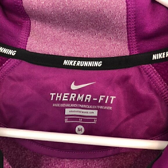 NIKE RUNNING Therma Fit Purple Colorblock Fleece Line Full Zip Sweatshirt Jacket - Picture 4 of 11